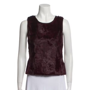 Theory Faux Fur/Pony Hair Top